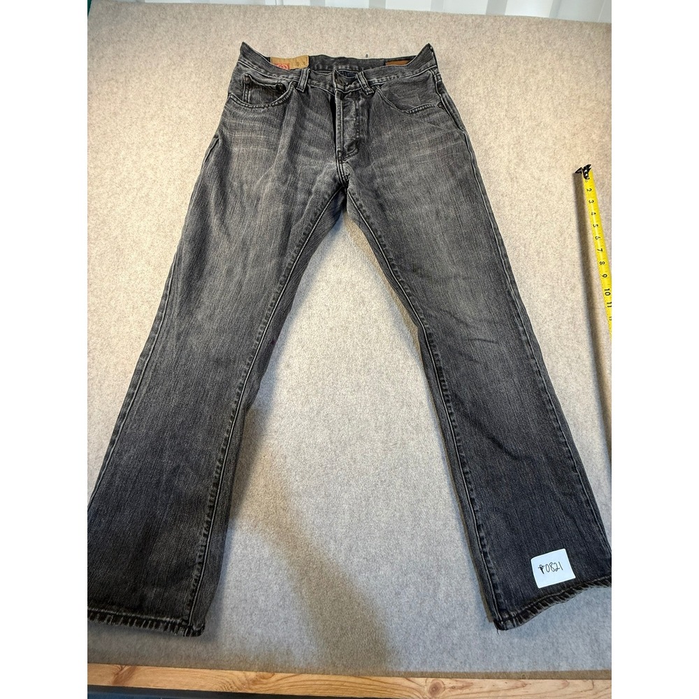 Gap 1969 Mens Boot Fit Jeans 29x30 Faded Black Denim 100% Cotton Button Fly